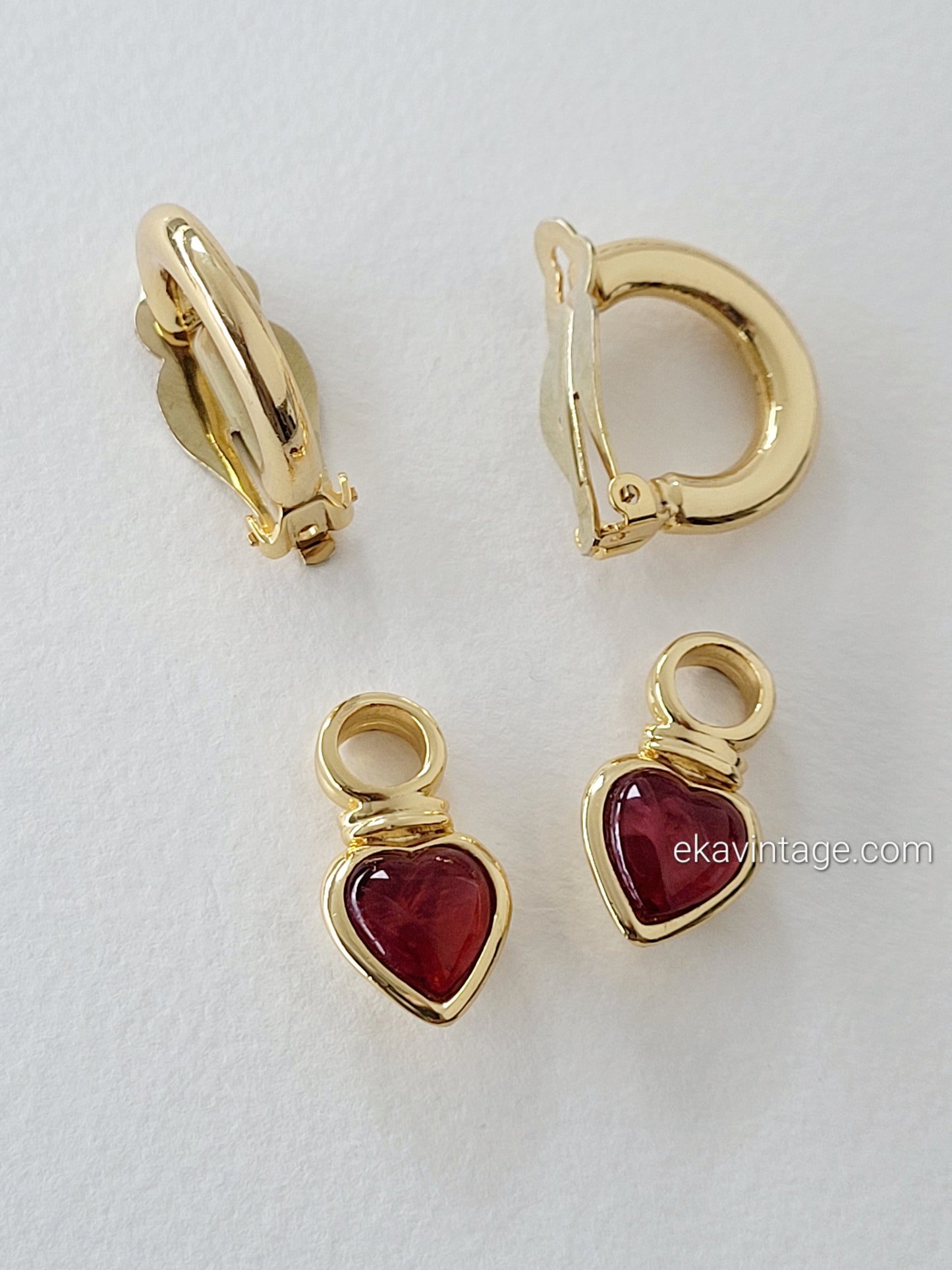 Louis Féraud Paris - Boucles d'oreilles vintage Cœur