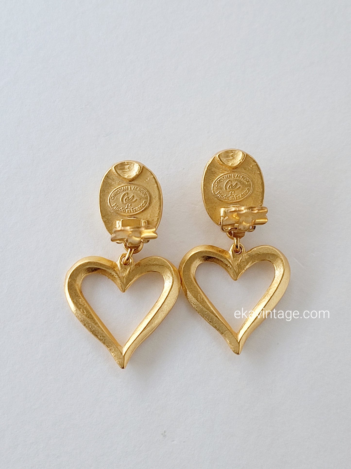 Christian Lacroix - Boucles d'oreilles pendantes vintage Cœur