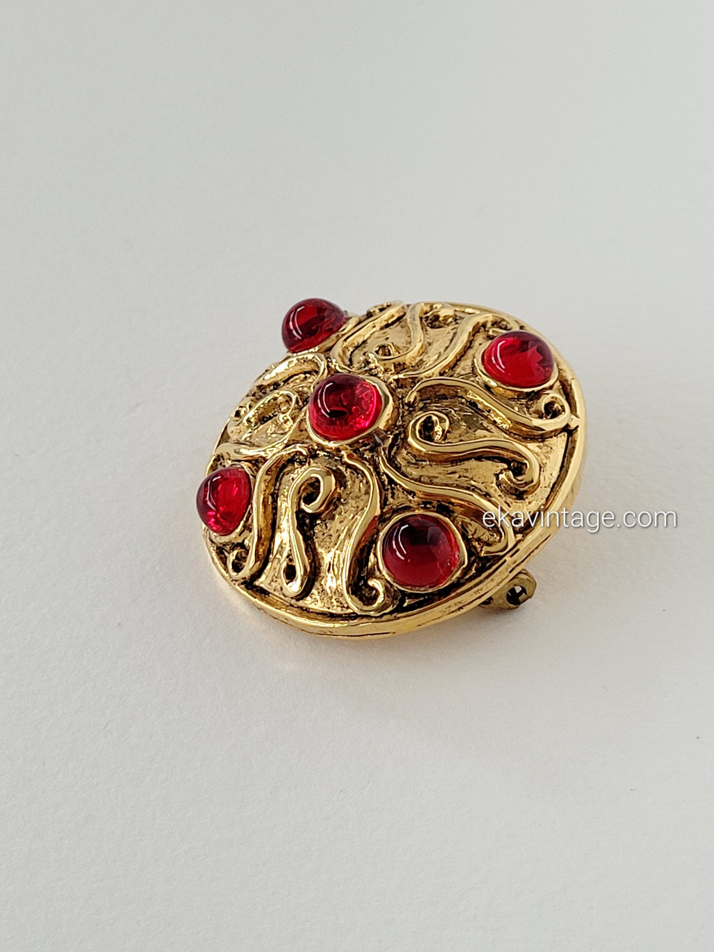 Vogue bijoux - Broche vintage cabochons en verre