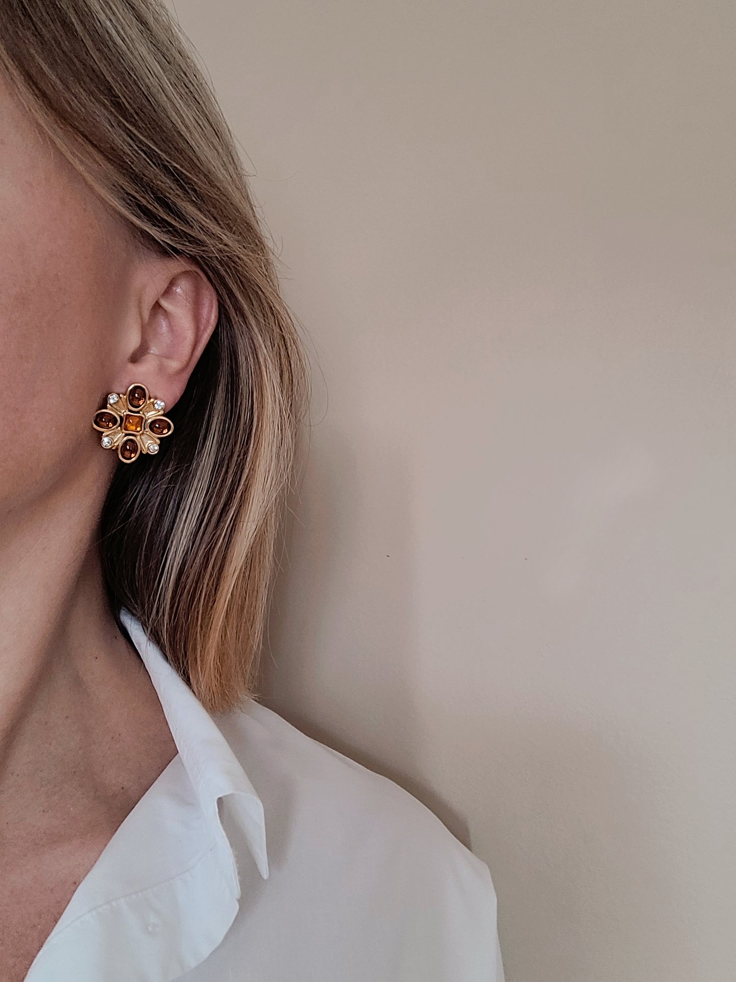 Cabouchon - Boucles d'oreilles vintage