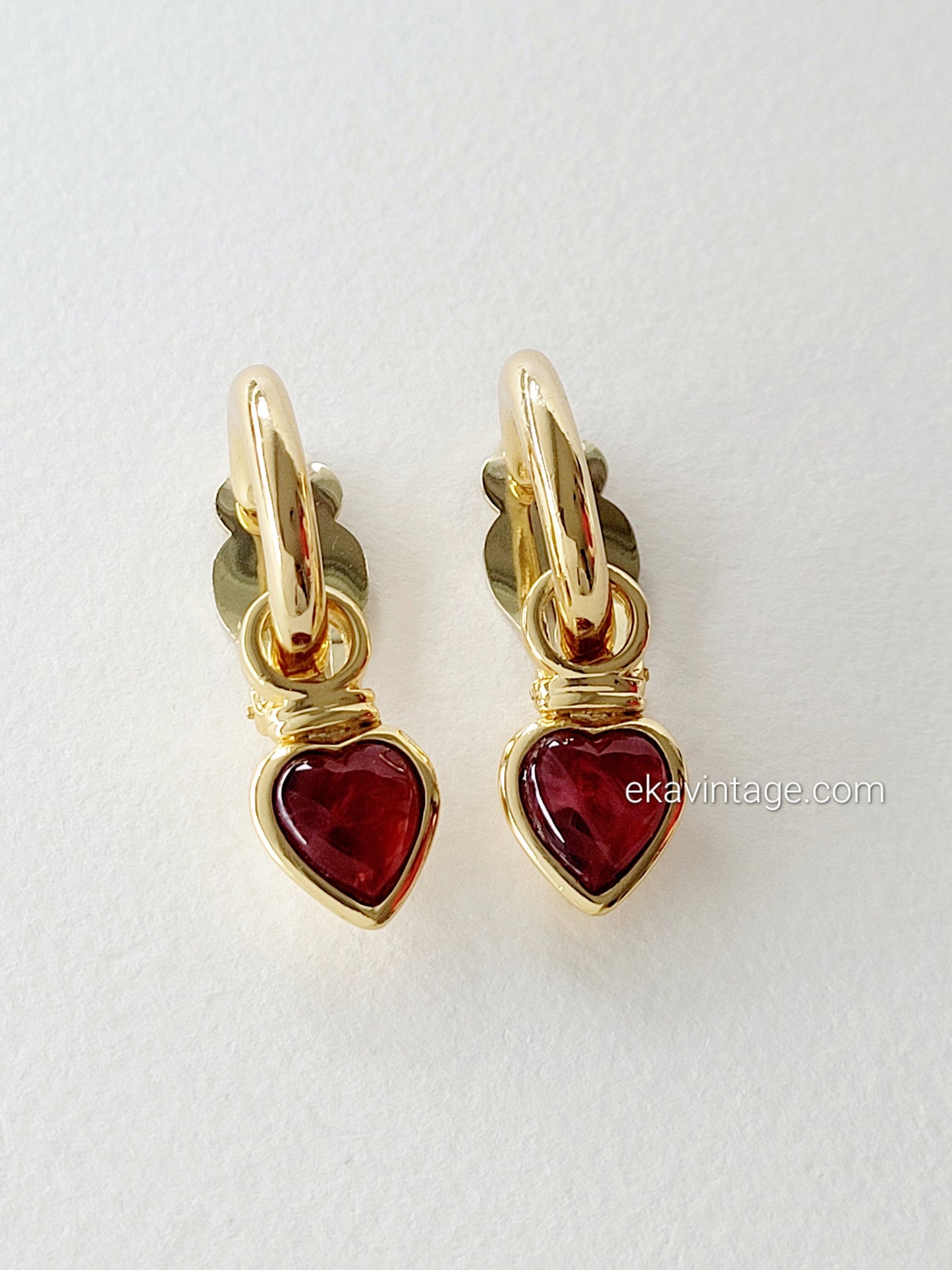 Louis Féraud Paris - Boucles d'oreilles vintage Cœur