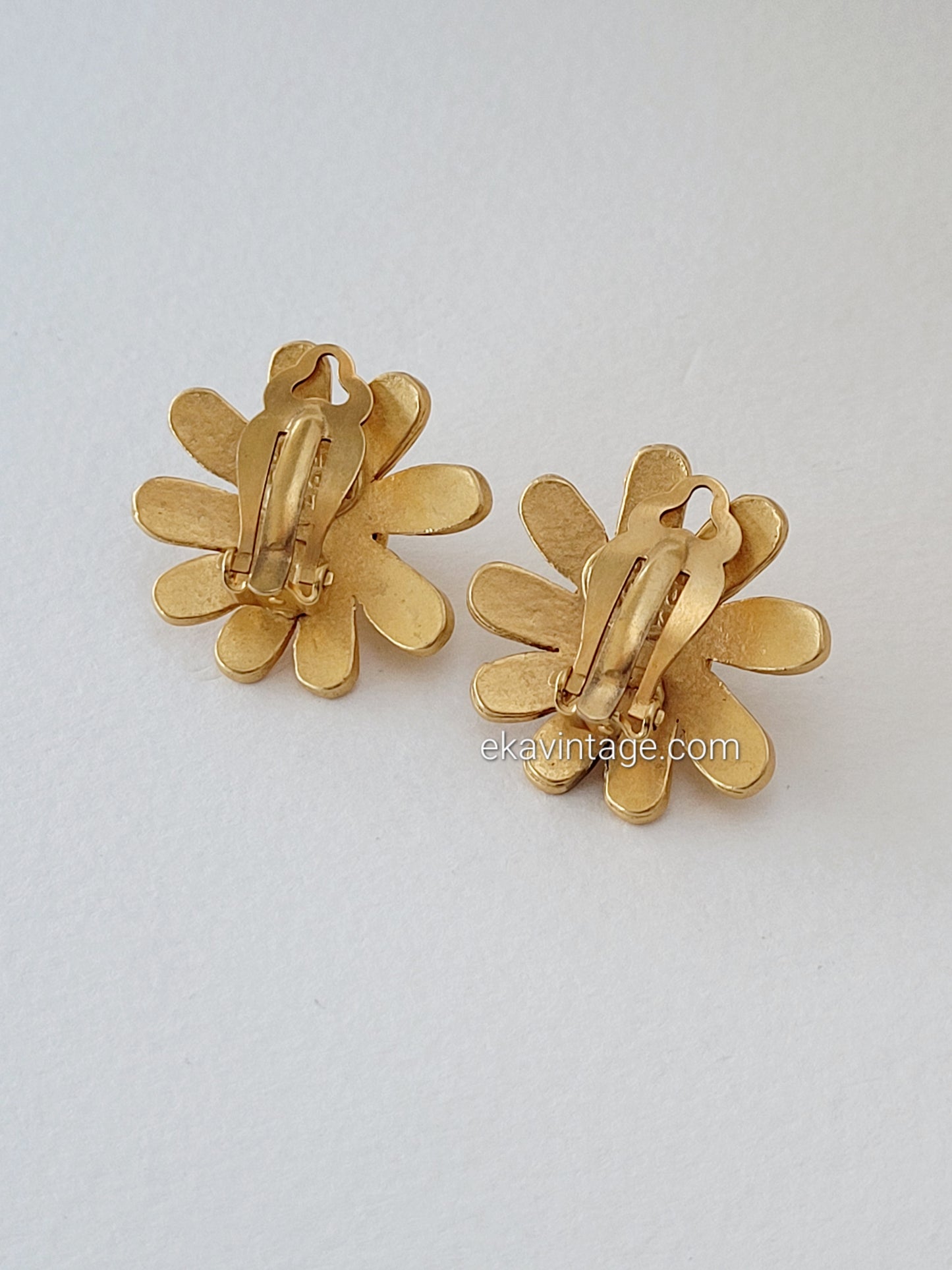 Edouard Rambaud - Boucles d'oreilles vintage Fleur