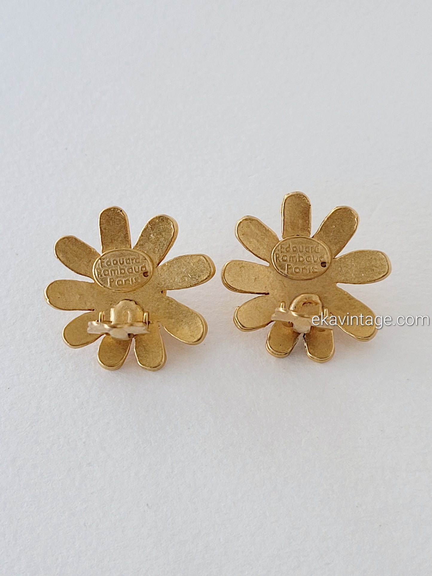 Edouard Rambaud - Boucles d'oreilles vintage Fleur