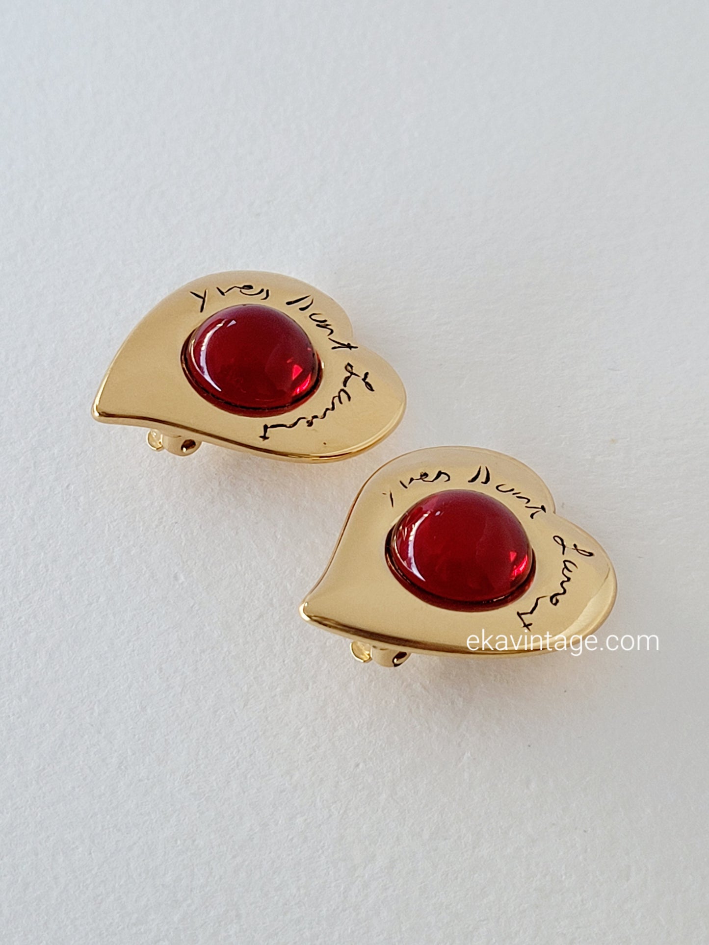 Yves Saint Laurent - Boucles d'oreilles vintage Cœur