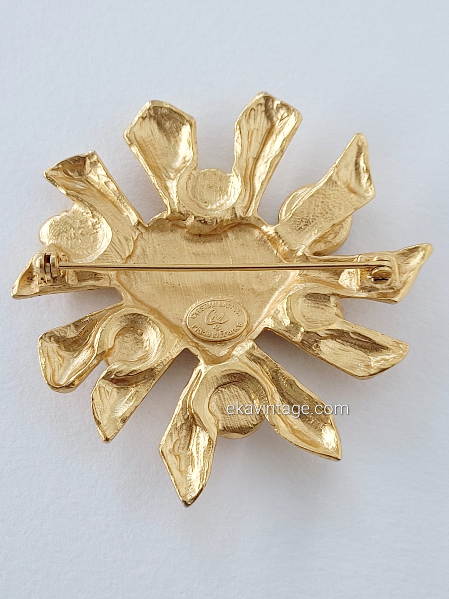 Christian Lacroix - Grande broche vintage Cœur bleu