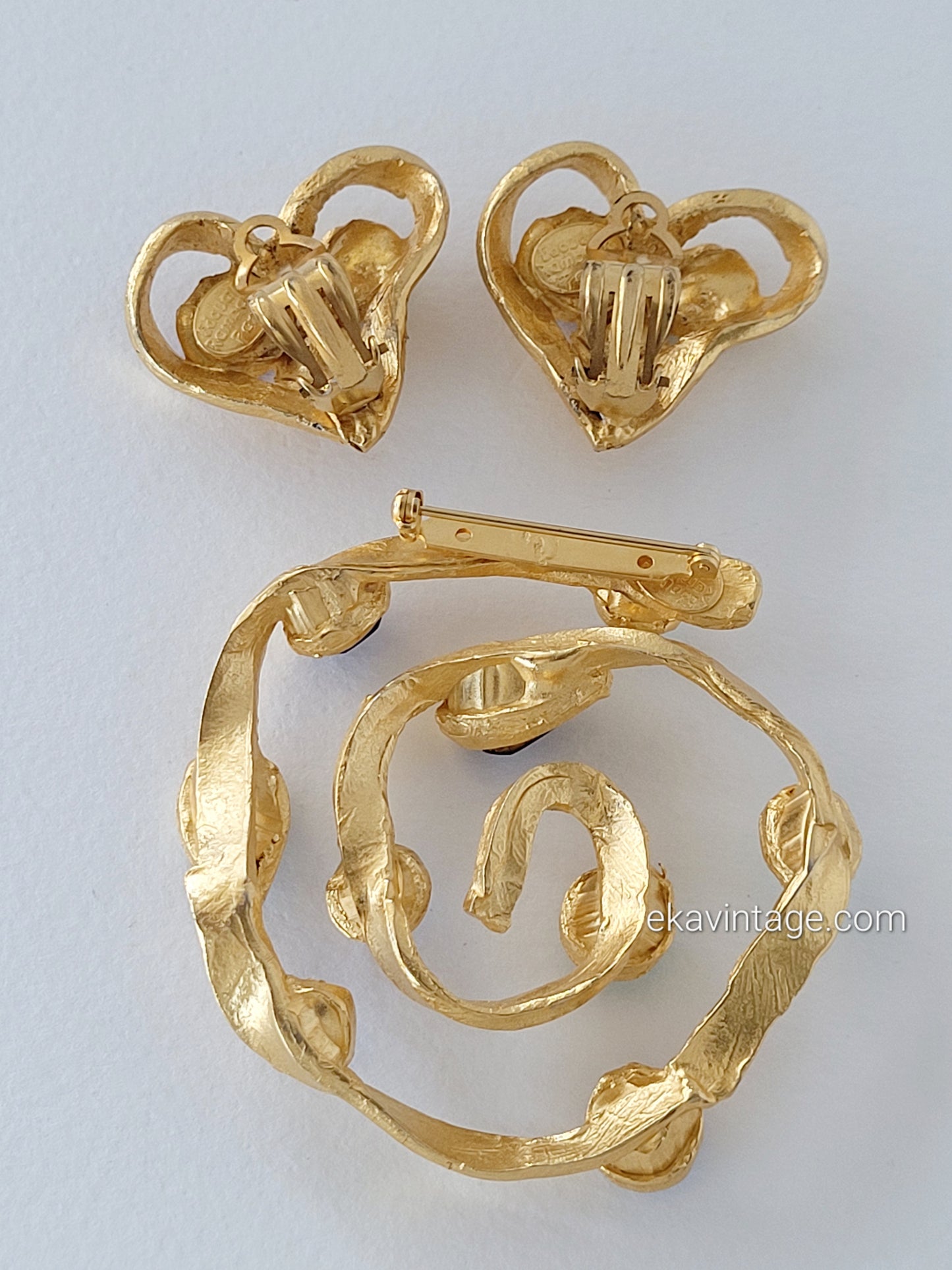 Edouard Rambaud - Magnifique parure boucles d'oreilles et broche vintage