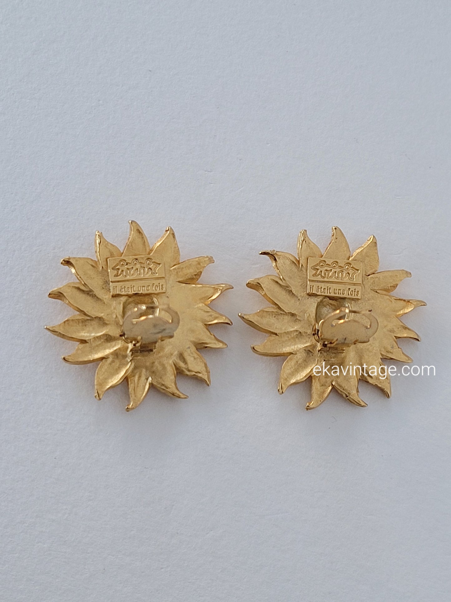 Il était une fois - Boucles d'oreilles vintage Fleur