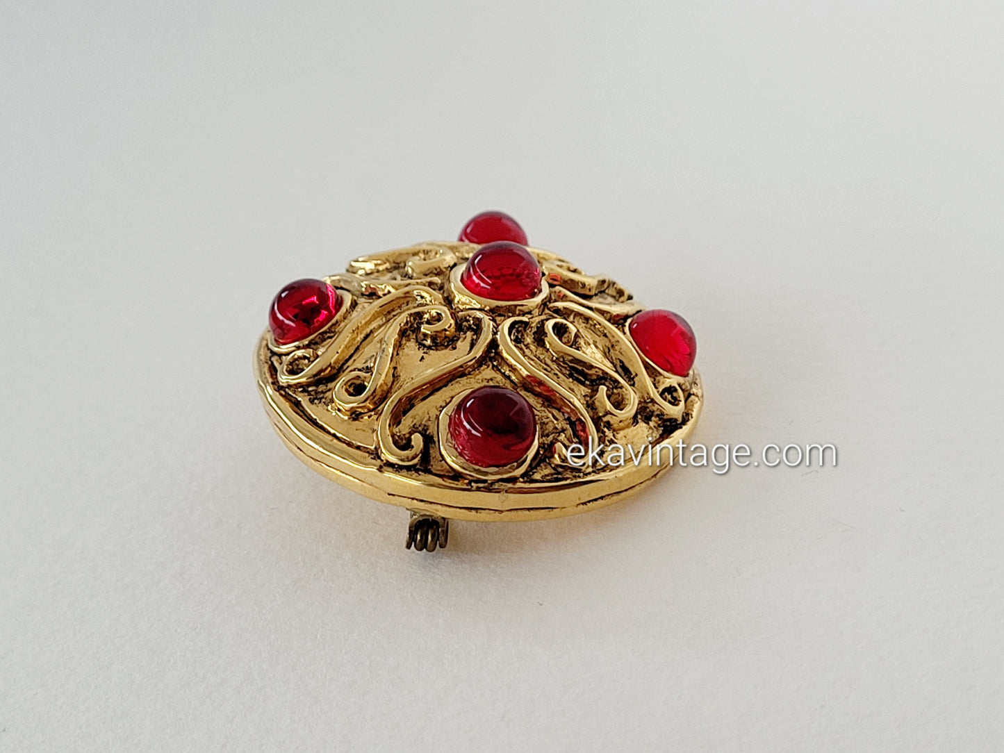 Vogue bijoux - Broche vintage cabochons en verre