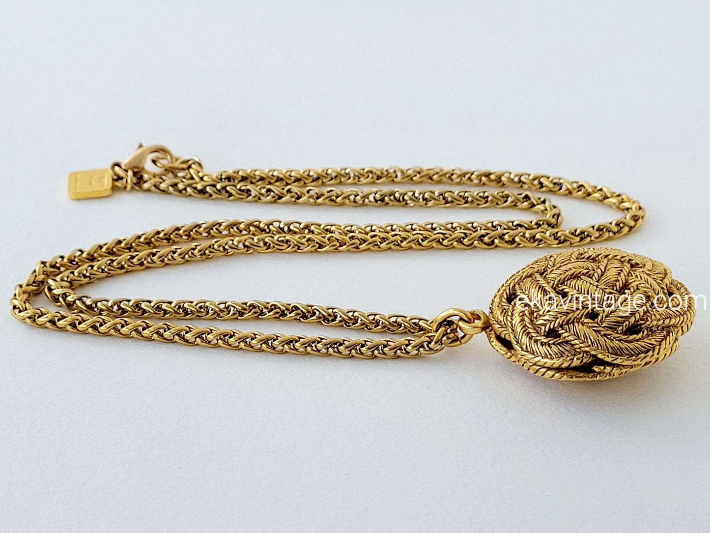 Ungaro Paris - Collier vintage pendentif tressé