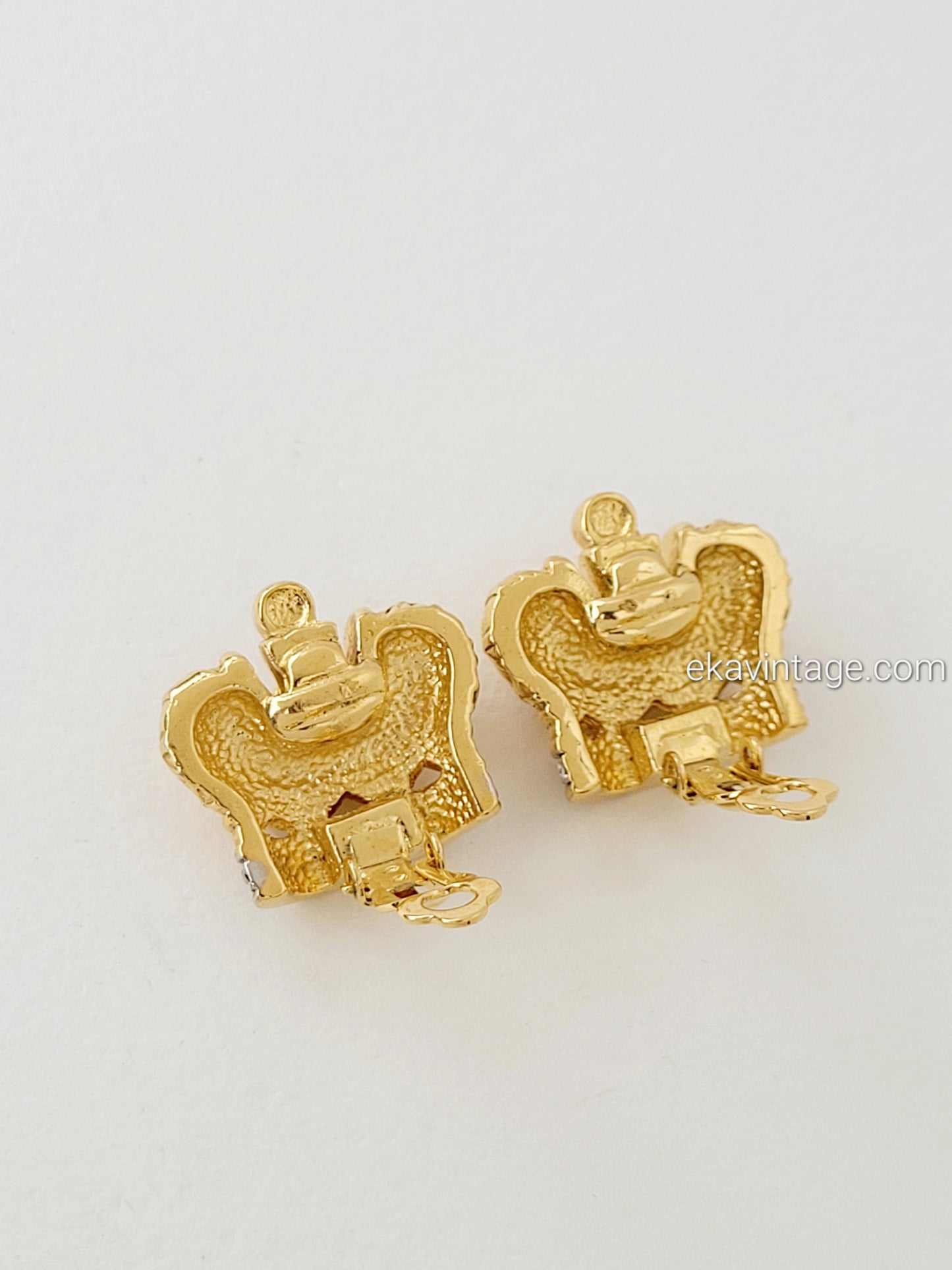 Cabouchon - Boucles d'oreilles vintage Couronne