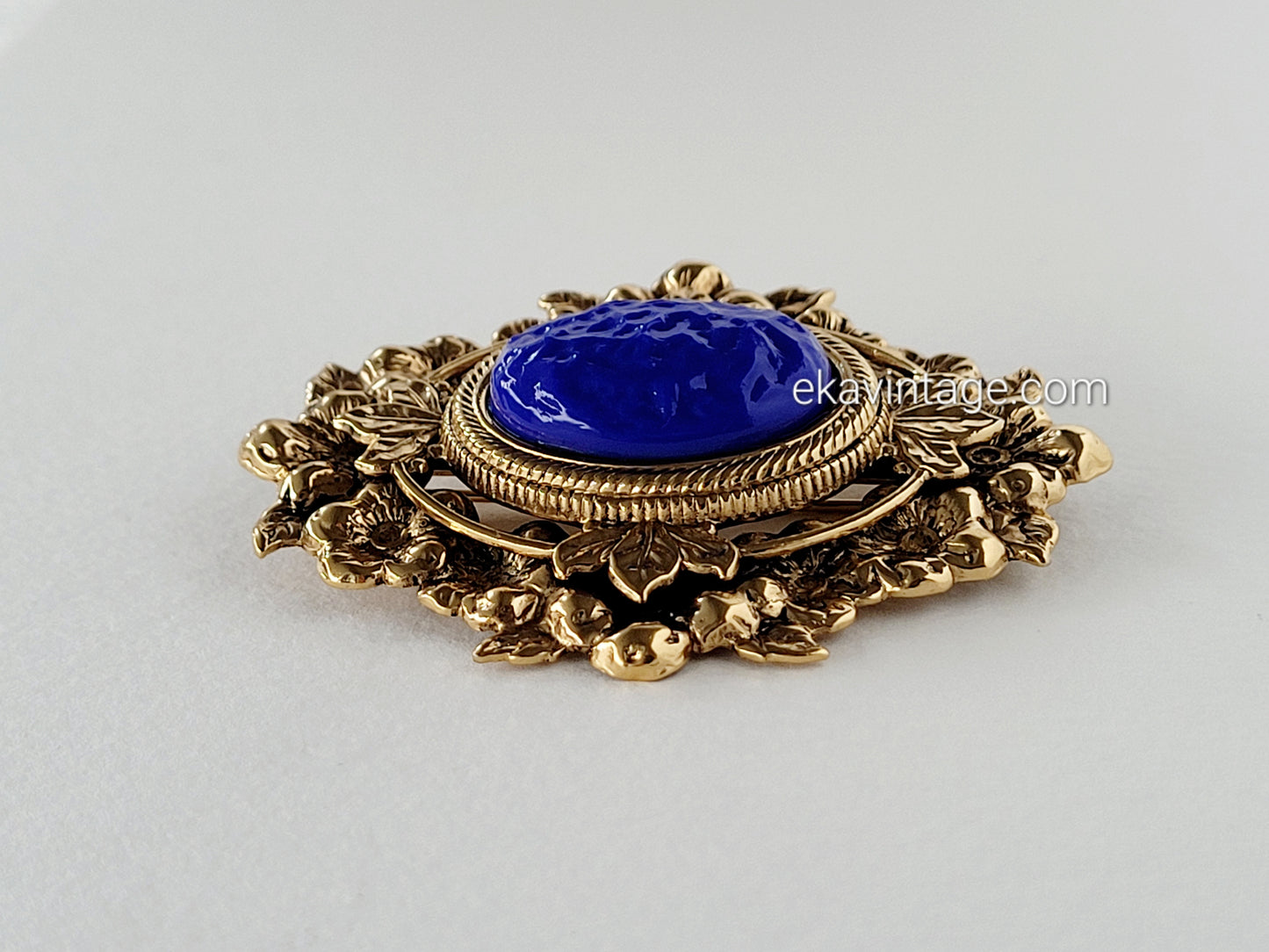 Réminiscence - Broche cabochon bleu