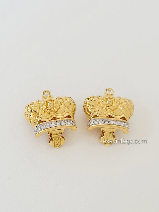 Cabouchon - Boucles d'oreilles vintage Couronne