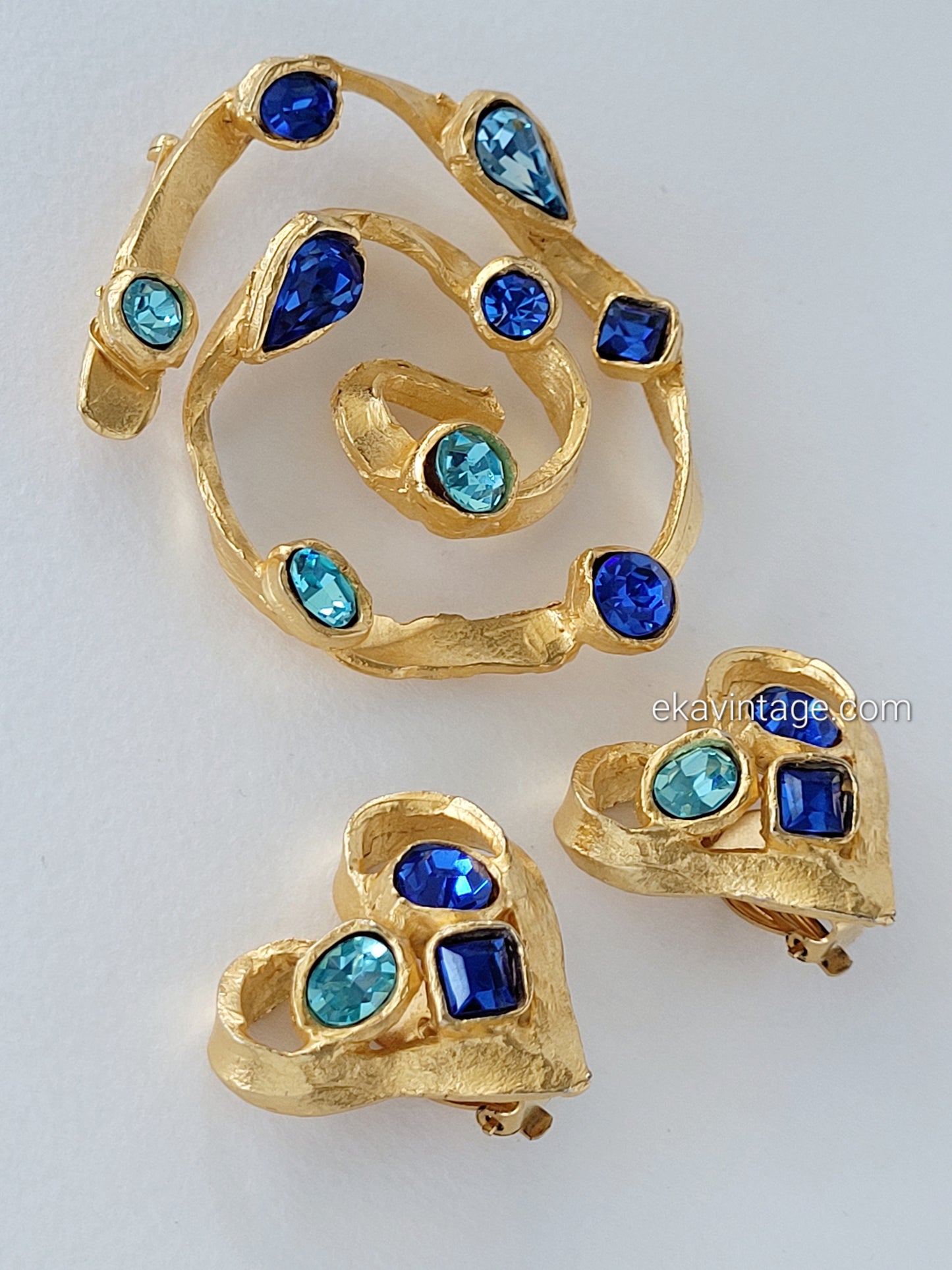 Edouard Rambaud - Magnifique parure boucles d'oreilles et broche vintage