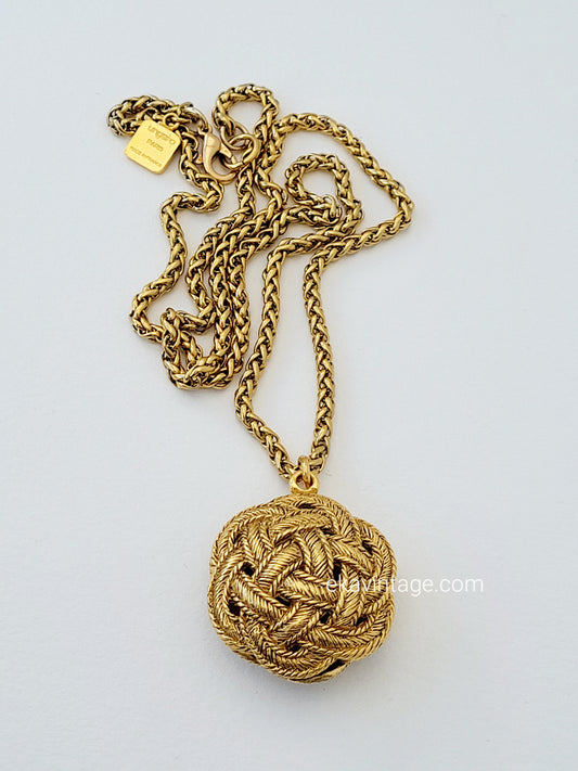 Ungaro Paris - Collier vintage pendentif tressé