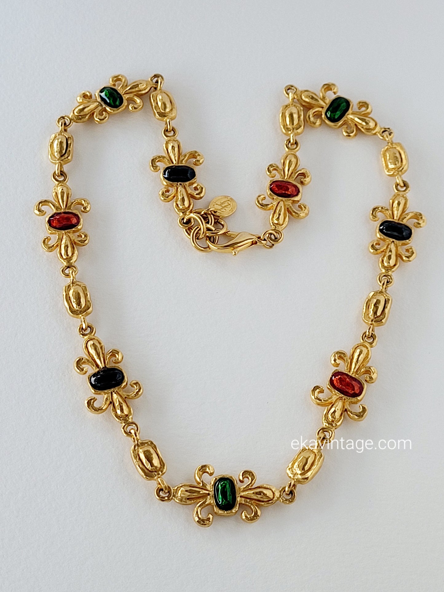 Ines de la Fressange - Collier vintage Fleur de Lys