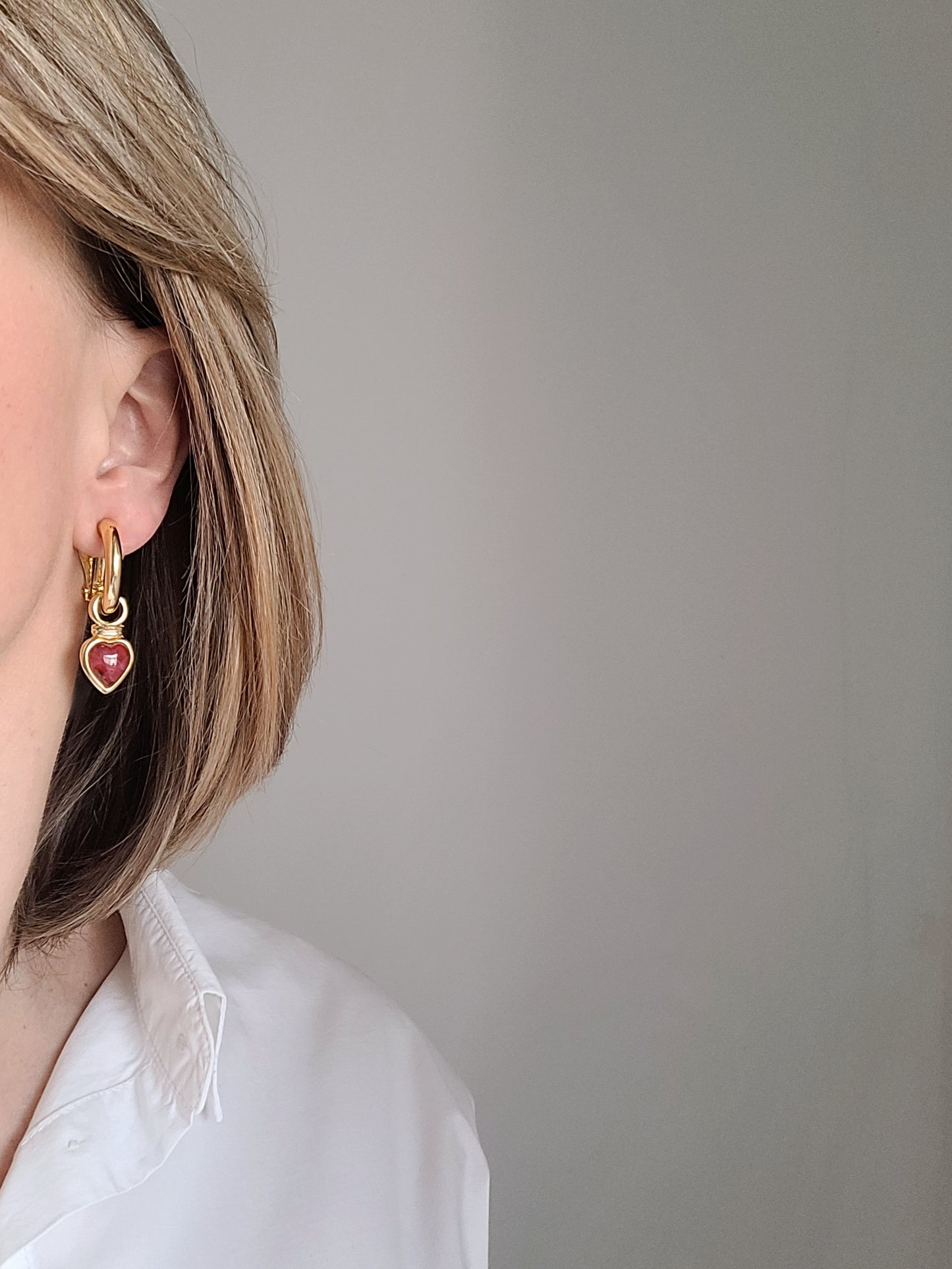 Louis Féraud Paris - Boucles d'oreilles vintage Cœur