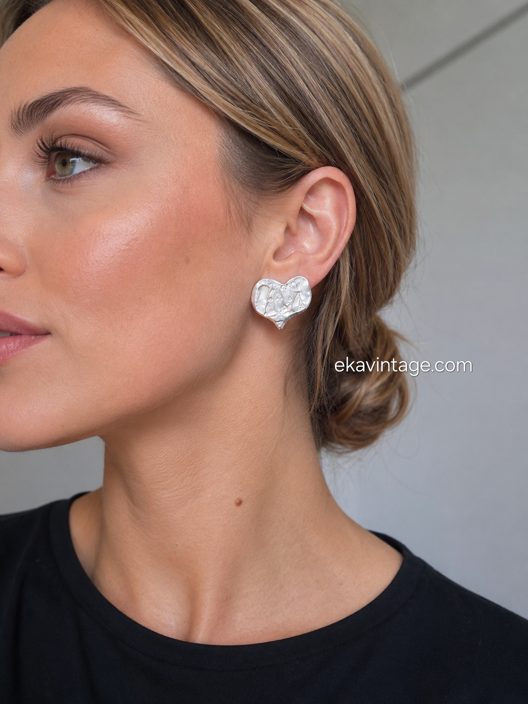 Biche de Bere - Boucles d'oreilles vintage Cœur