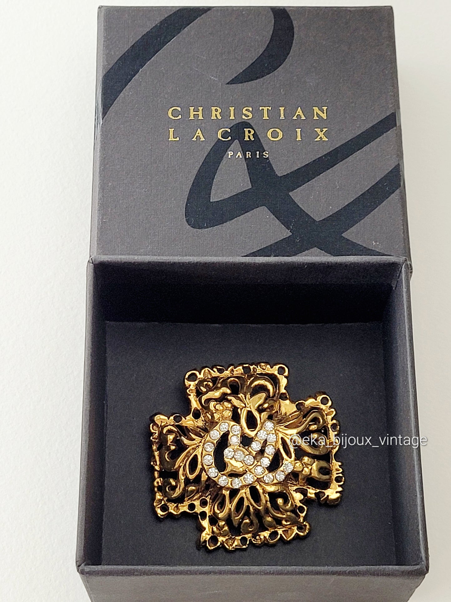 Christian Lacroix - Vintage Cross CL brooch