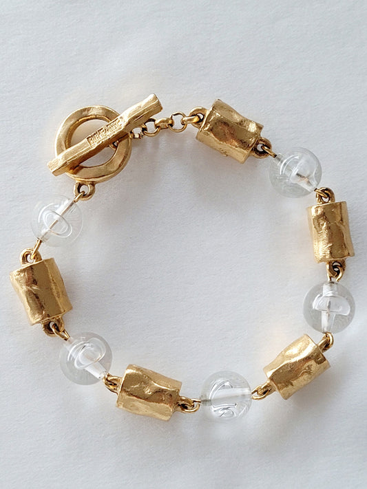 Biche de Bère - Vintage transparent beaded bracelet