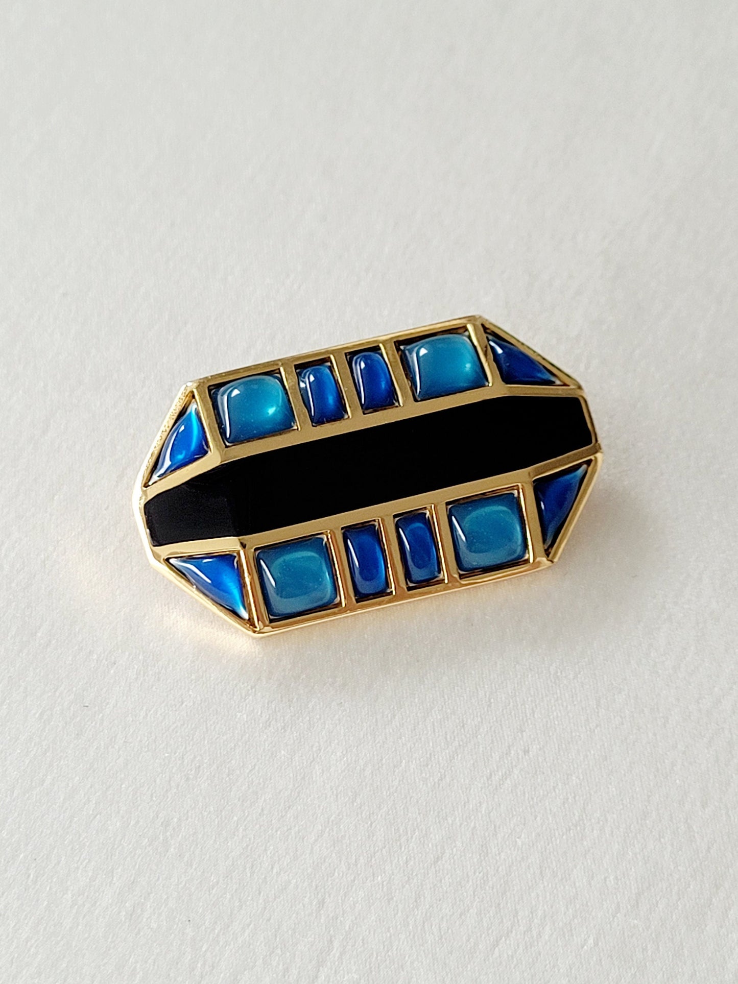 Orena Paris - Vintage blue cabochon brooch