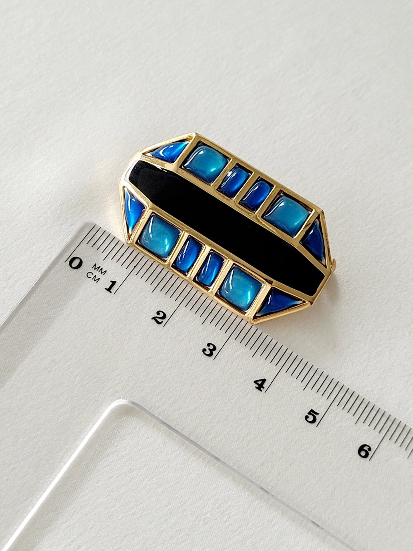 Orena Paris - Vintage blue cabochon brooch