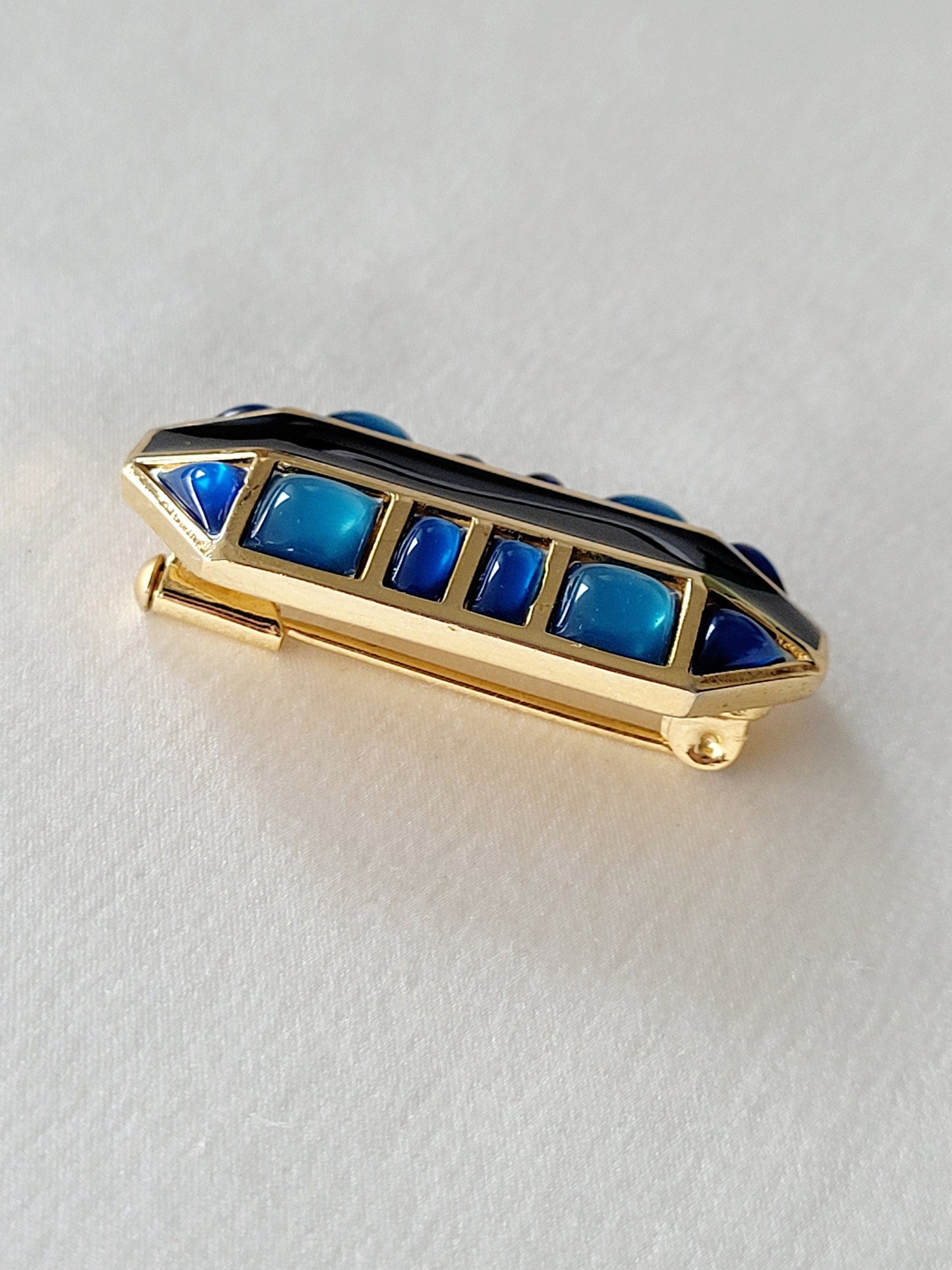 Orena Paris - Vintage blue cabochon brooch