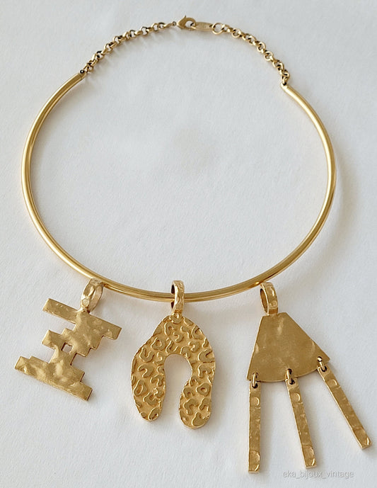 Biche de Bère - Collier vintage - Trois pendentifs