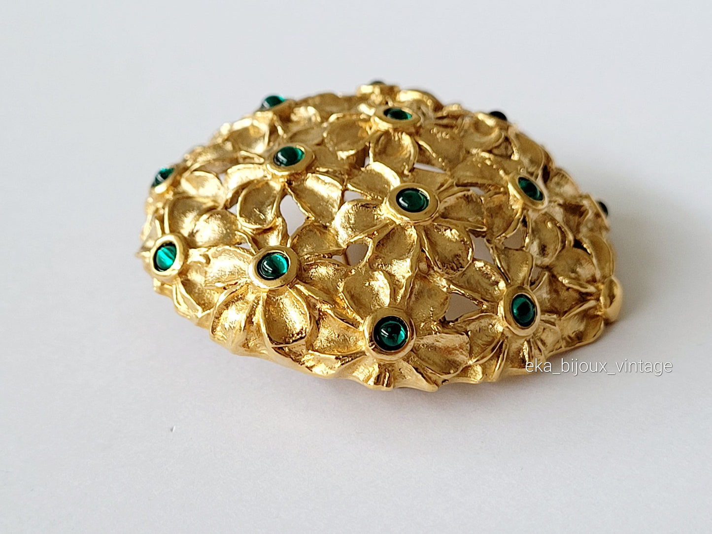 Lanvin - Vintage glass cabochon brooch