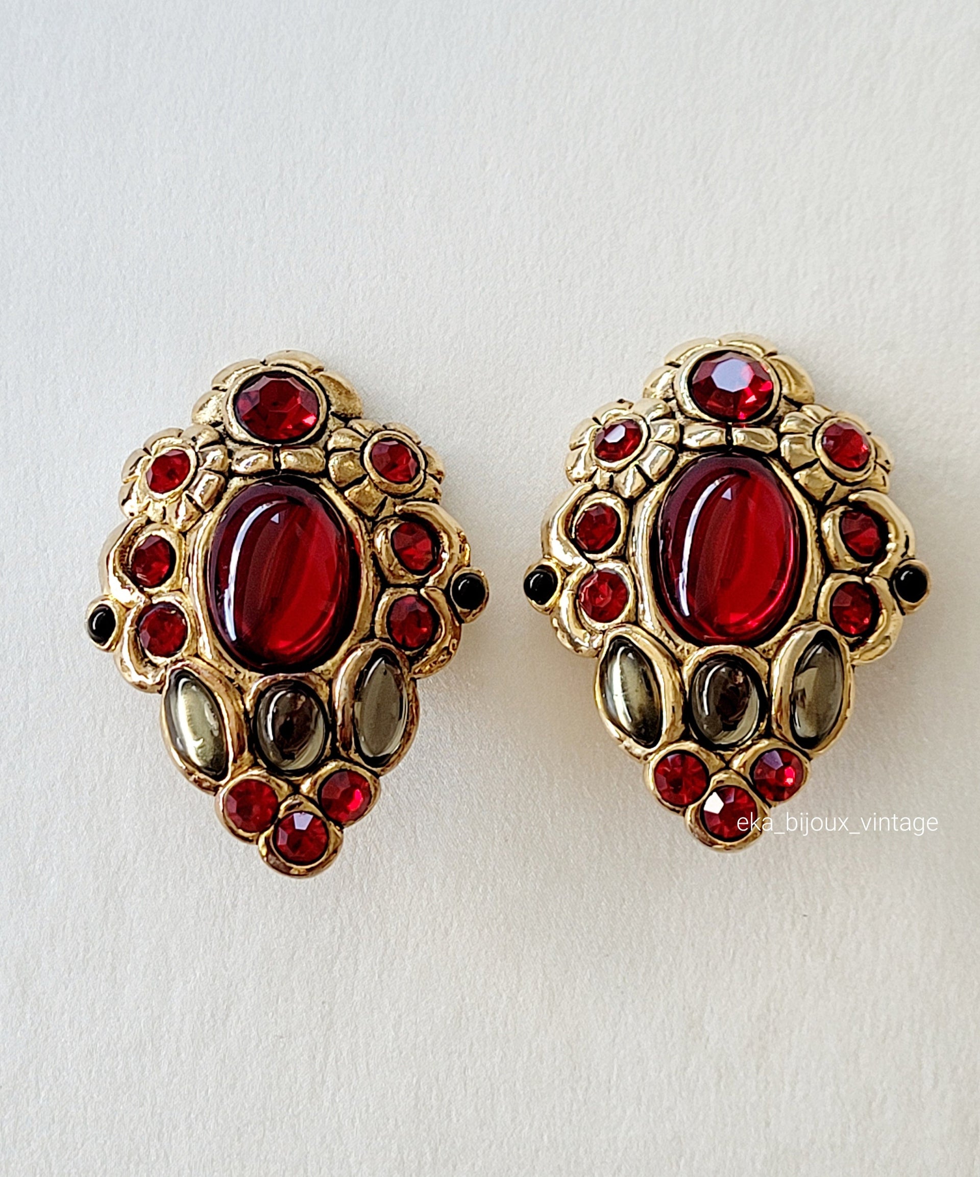 Boucles D'Oreilles Clips TARATATA - Modèle POTAGE, Collector France, Vintage