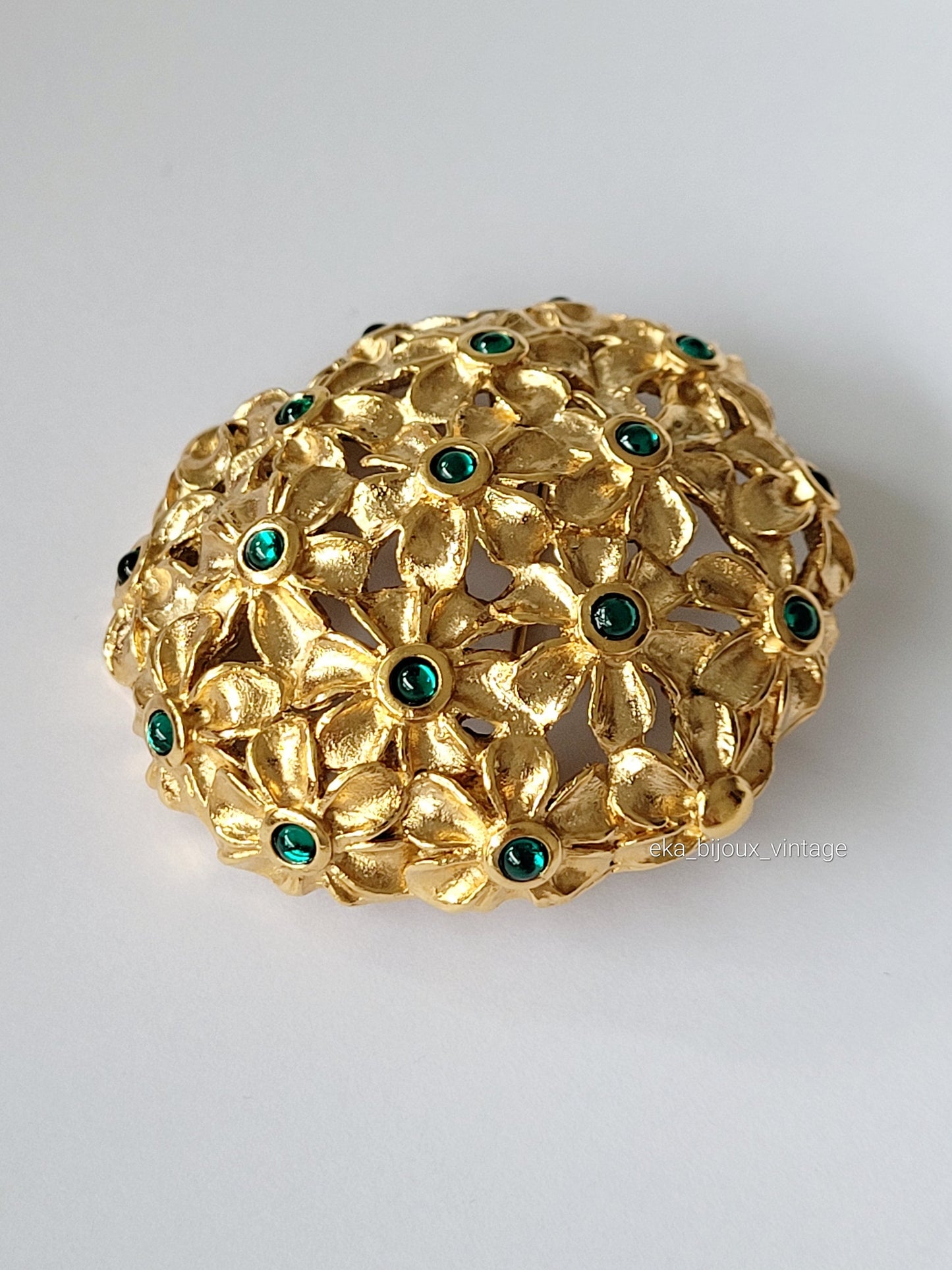 Lanvin - Vintage glass cabochon brooch