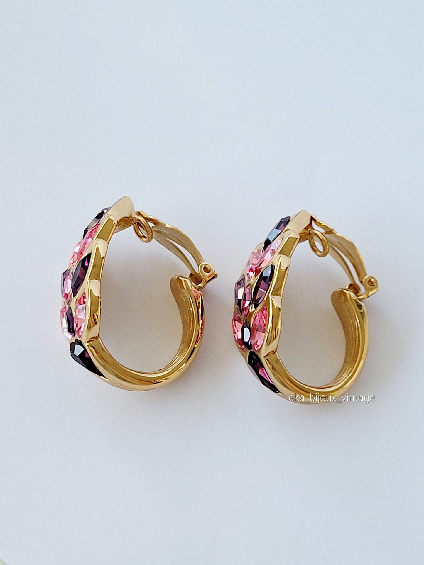 Goossens - Boucles d'oreilles Cristaux roses