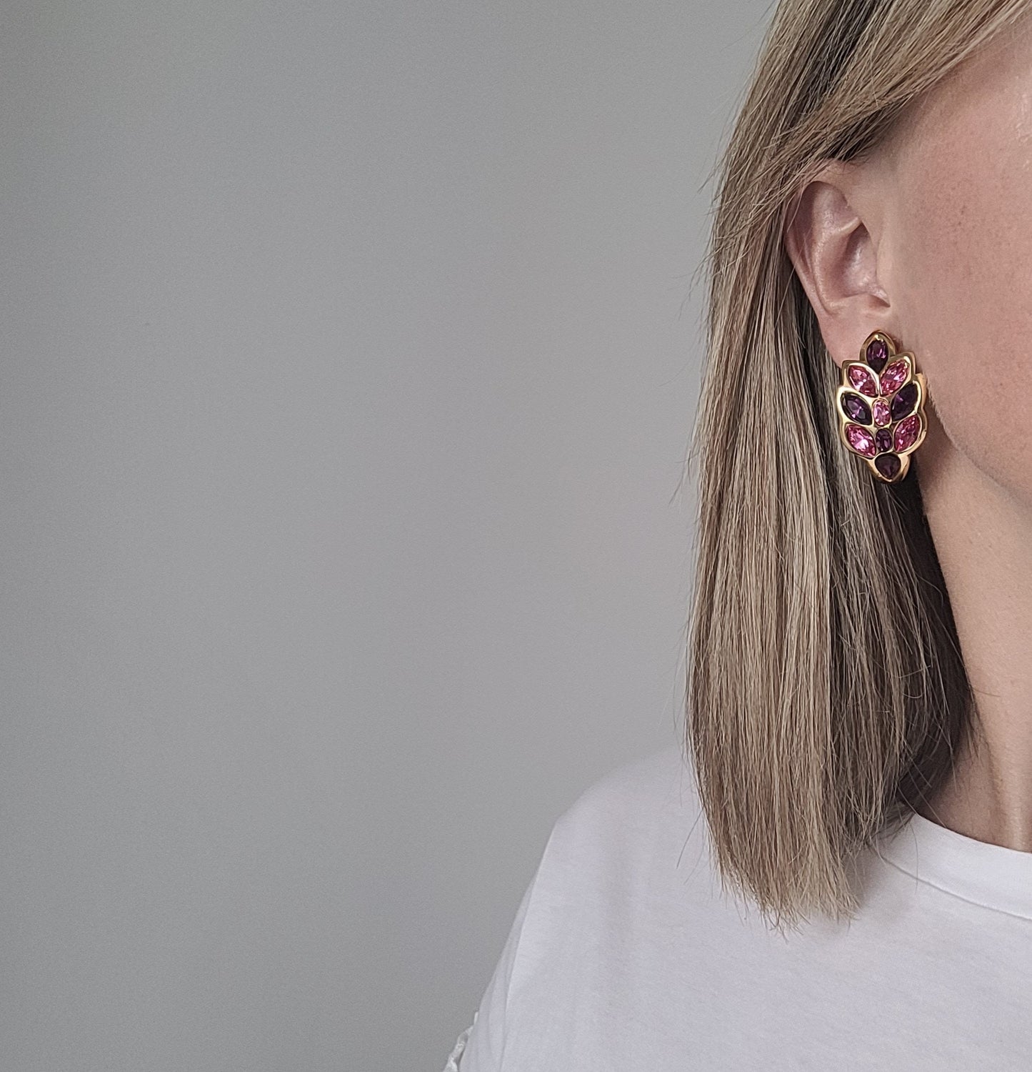 Goossens - Pink crystal earrings