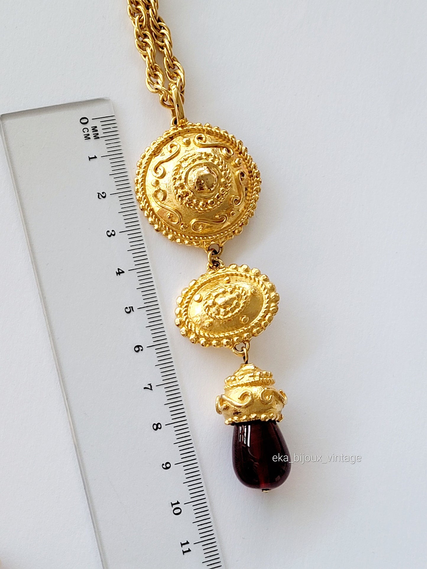 Ungaro Paris - Vintage red pendant necklace