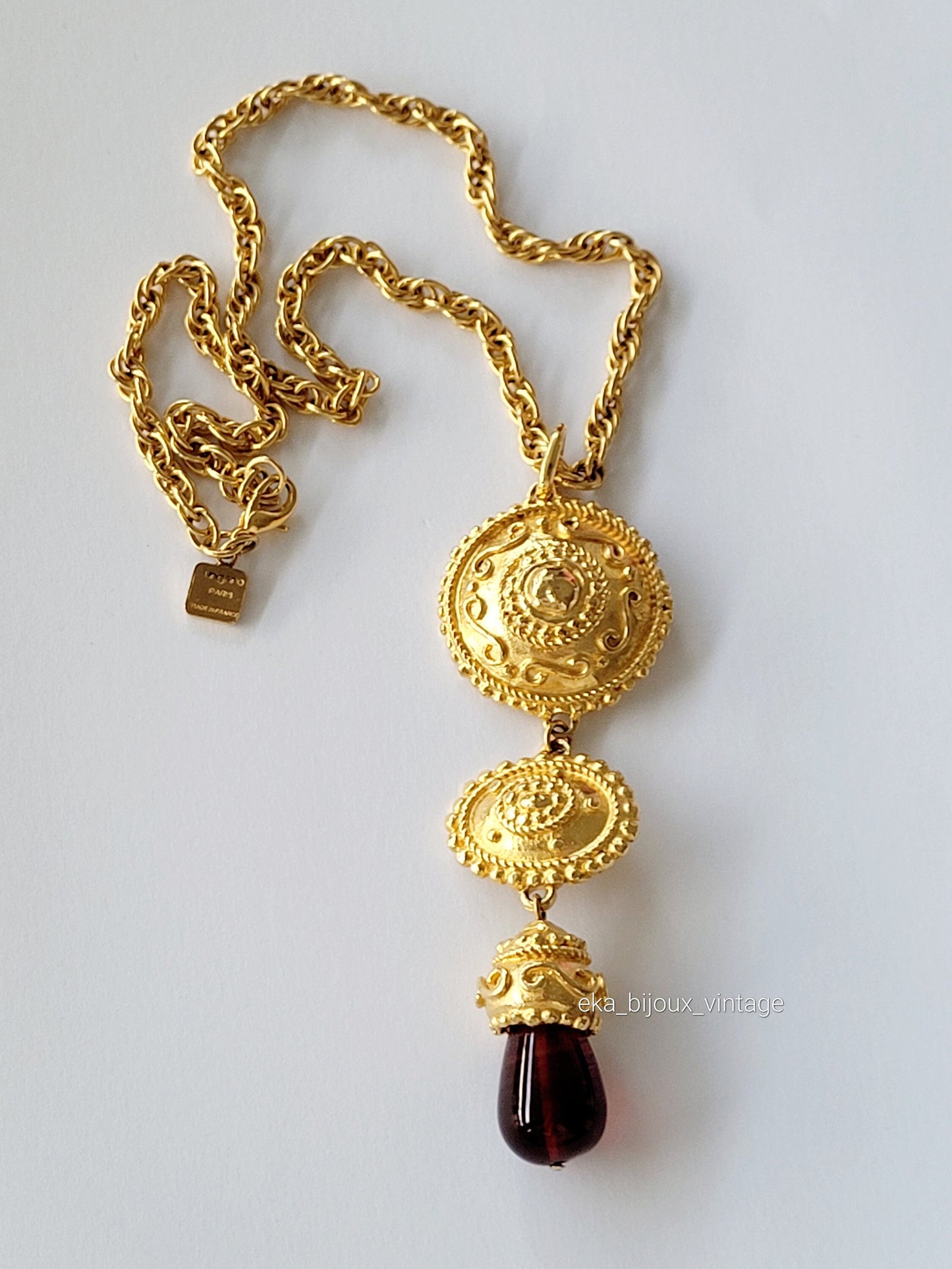 Ungaro Paris - Vintage red pendant necklace