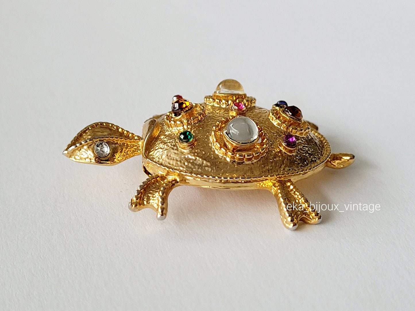 Broche vintage - Tortue doré