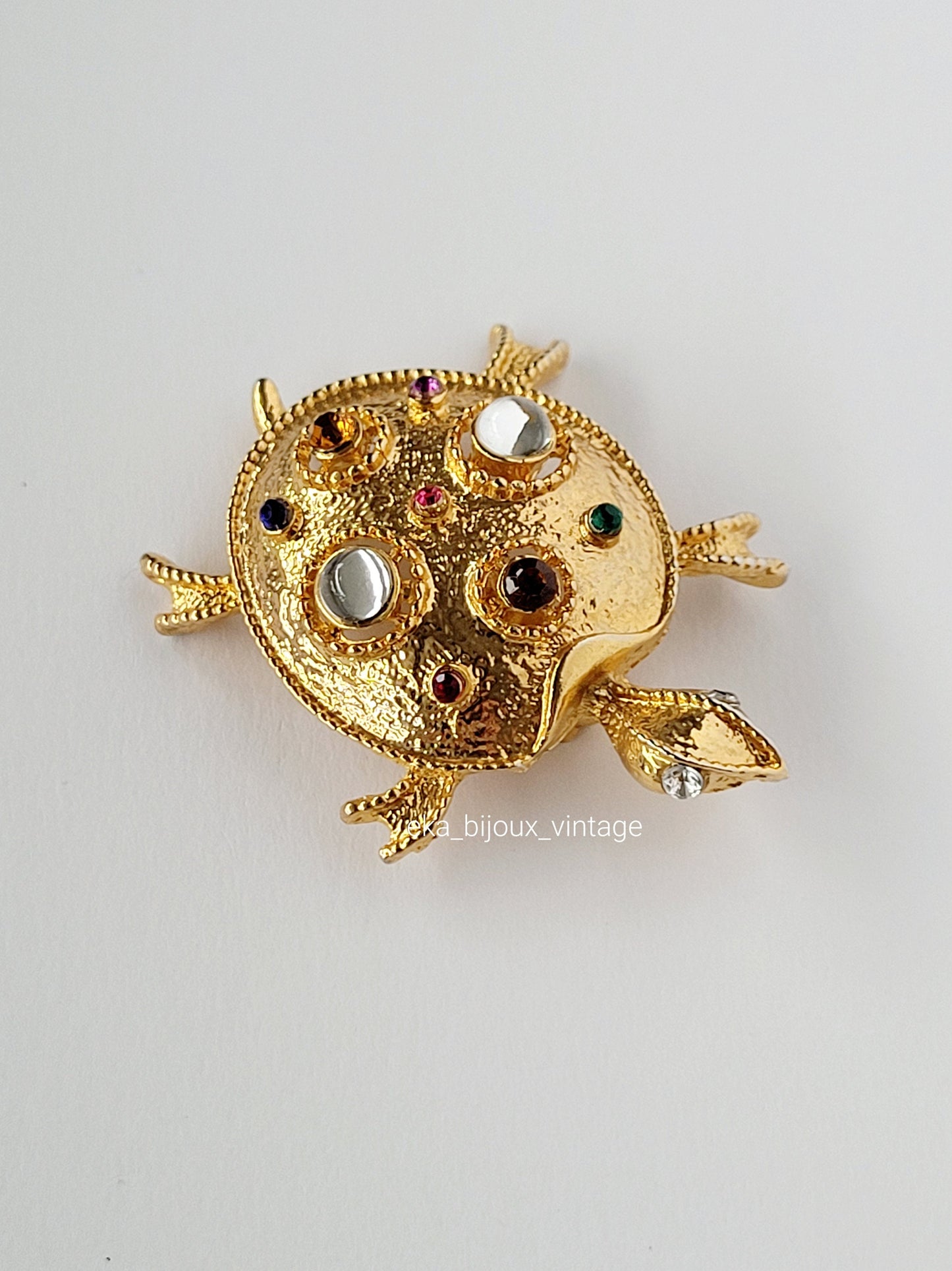 Broche vintage - Tortue doré