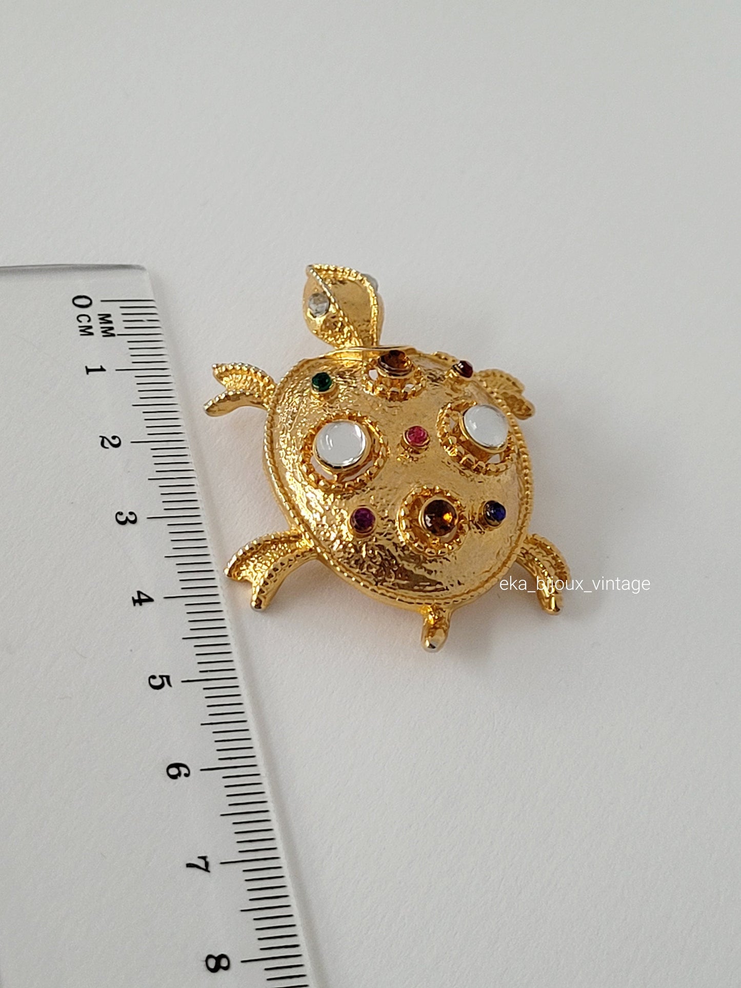 Broche vintage - Tortue doré