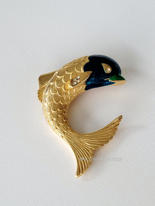 Vintage fish-shaped brooch