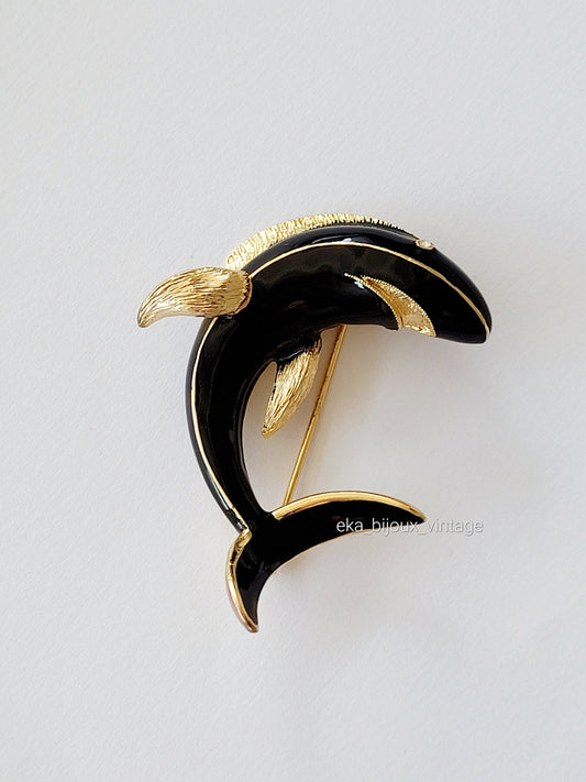 Orena Paris - Vintage black shark brooch