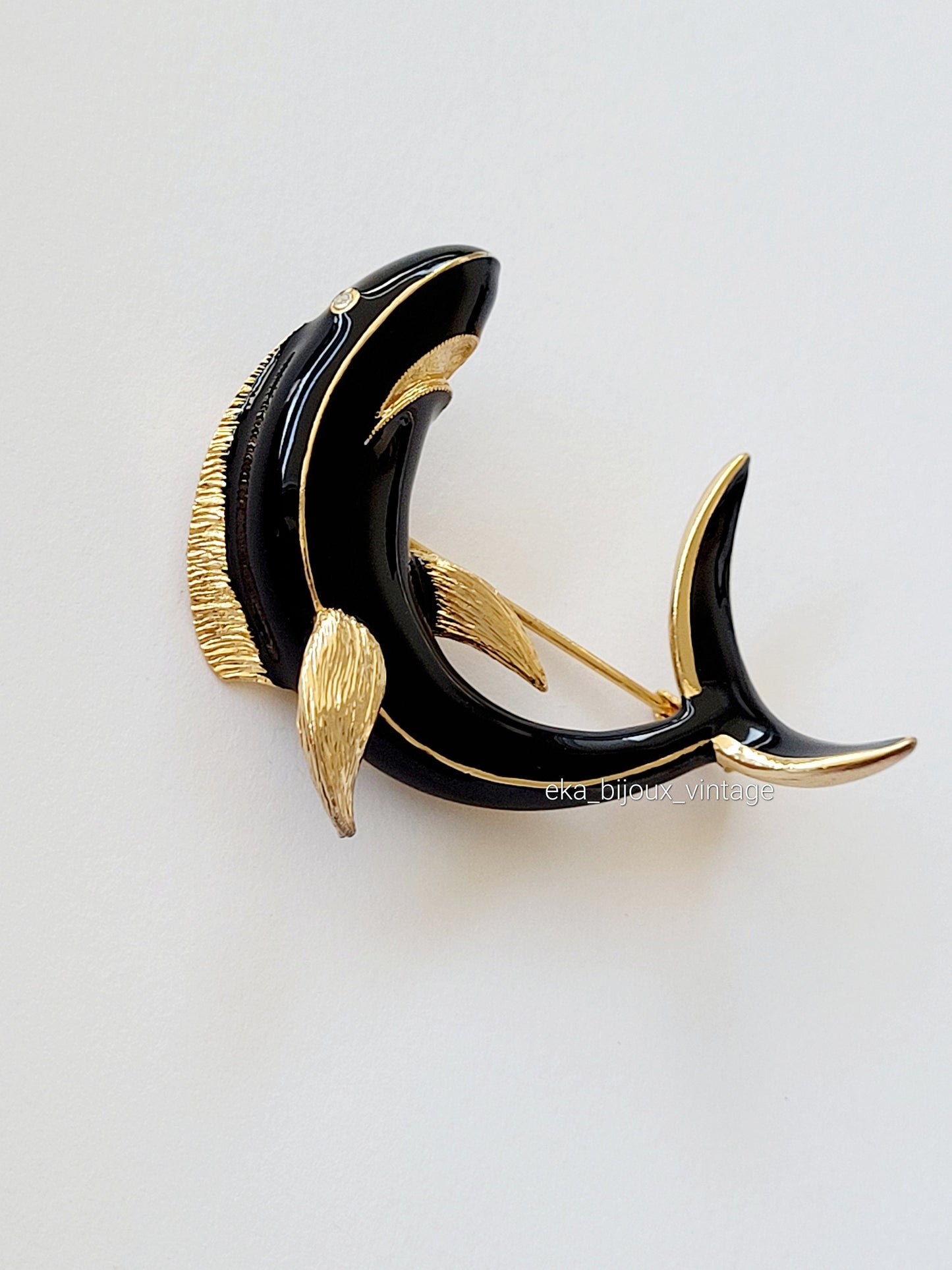 Orena Paris - Broche vintage Requin noir