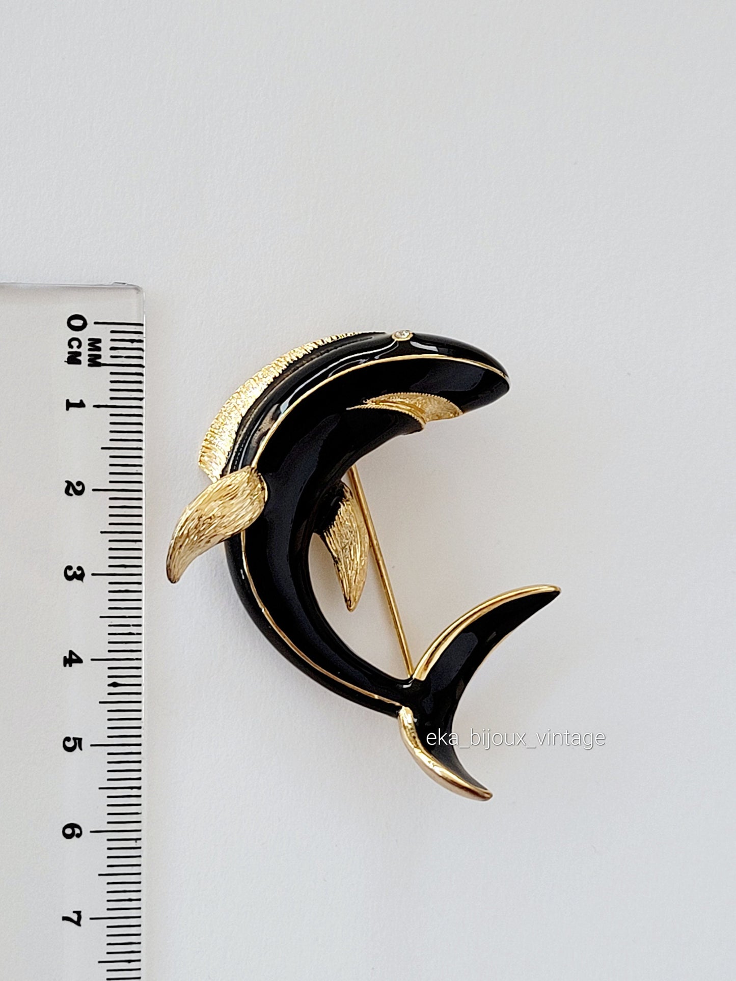 Orena Paris - Broche vintage Requin noir