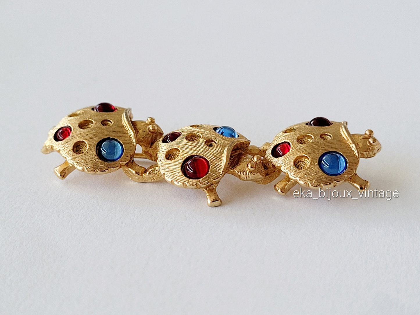 Orena Paris - Vintage brooch Three ladybugs