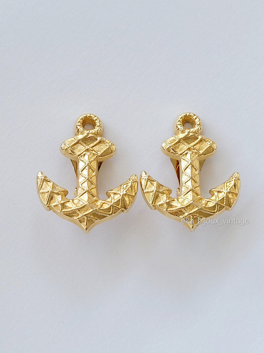 Rochas Paris vintage anchor-shaped earrings