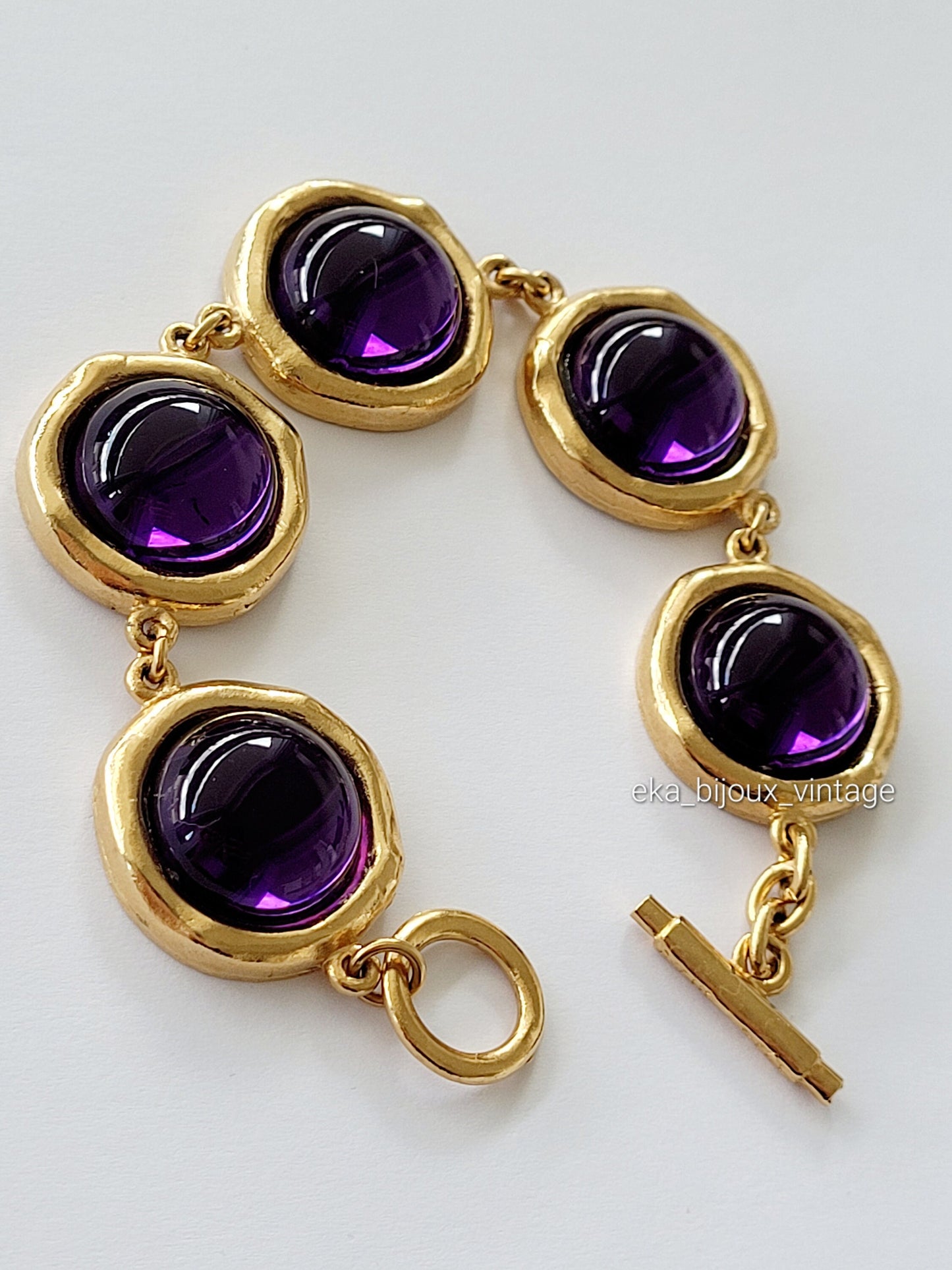 Biche de Bere - Bracelet vintage cabochons couleur violet