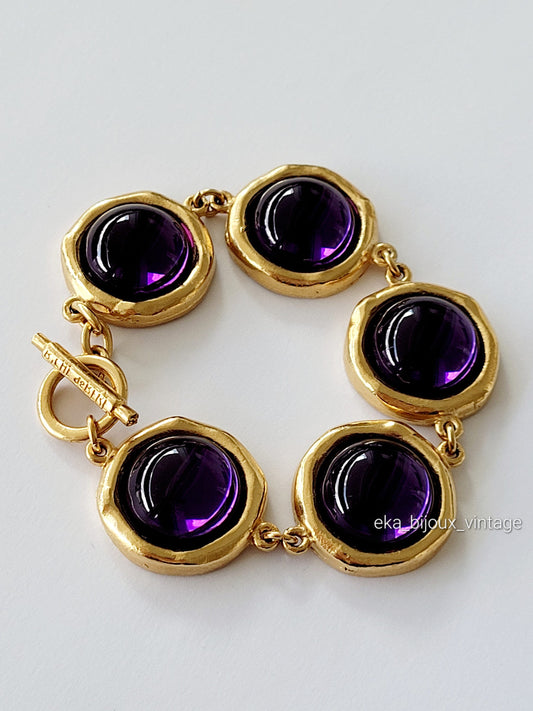 Biche de Bere - Vintage purple cabochon bracelet