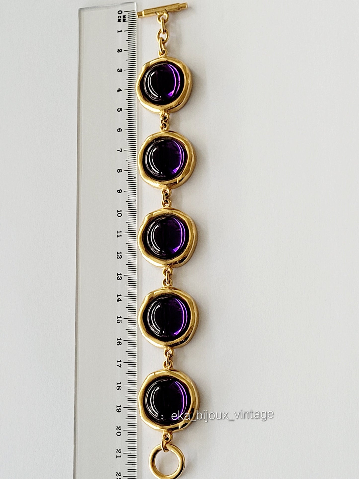 Biche de Bere - Bracelet vintage cabochons couleur violet