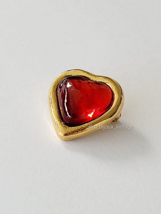 Yves Saint Laurent - Vintage red heart brooch