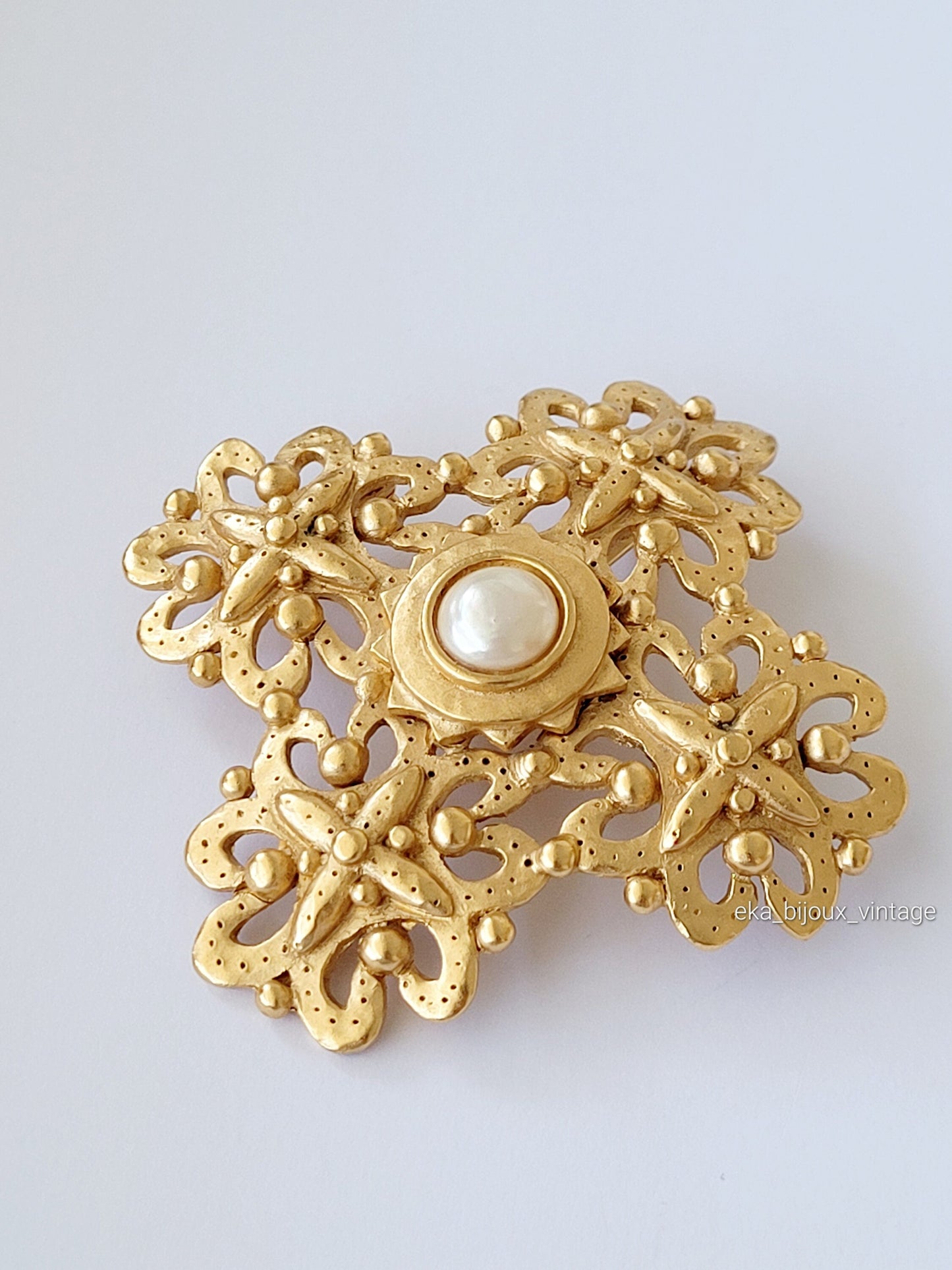 Balenciaga - Grande broche/Pendentif vintage en forme de croix