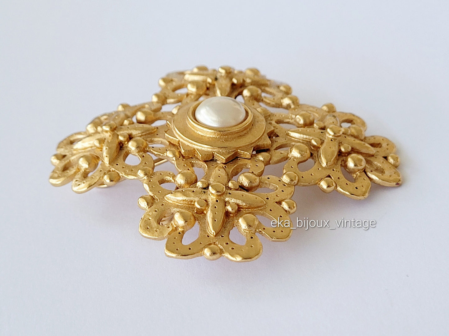 Balenciaga - Grande broche/Pendentif vintage en forme de croix