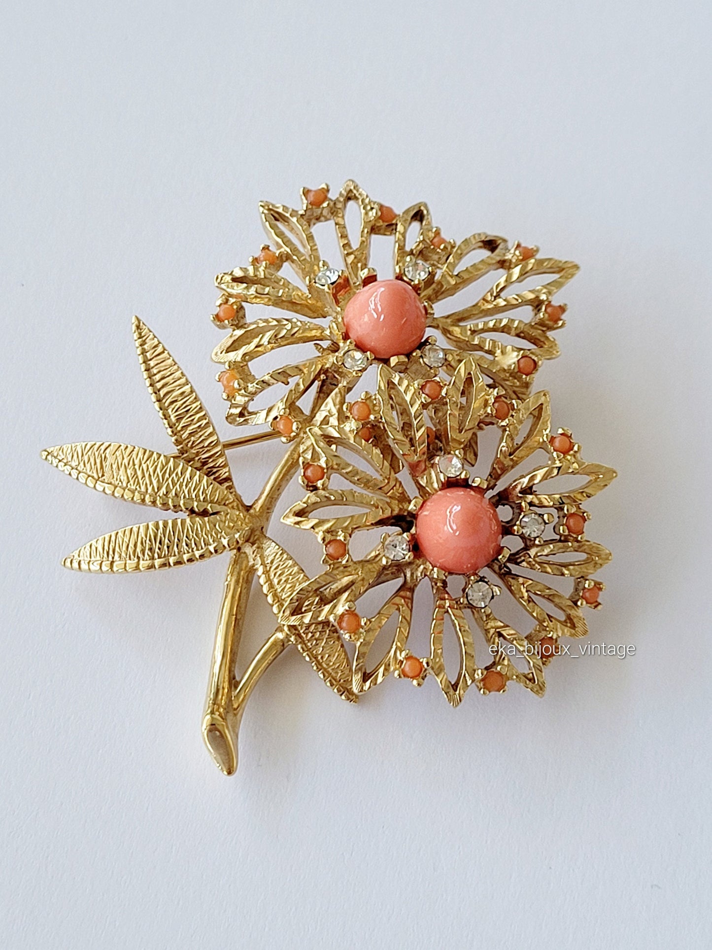 Carven  - Broche vintage Fleurs